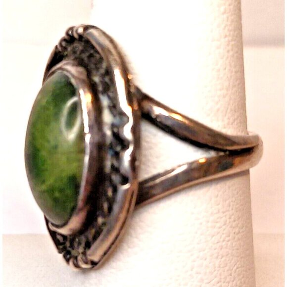 Native American Navajo Vintage Green Turquoise Ring s 6.75 (1384) - Picture 3 of 5
